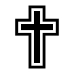Modern Christian cross silhouette icon. Vector.