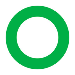 Green circle icon. Correct answer icon. Vector.