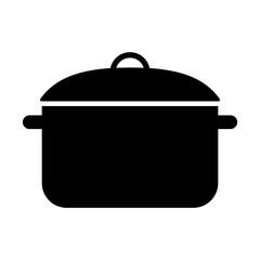 Simple hot pot silhouette icon. Vector.