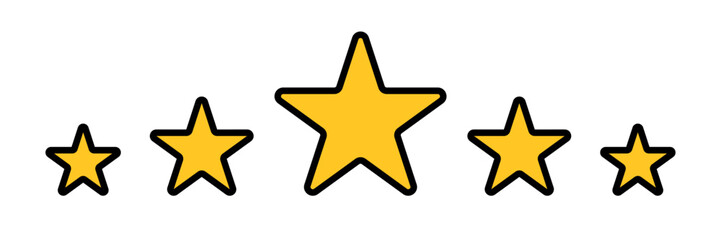 Modern five star icon. Vector.