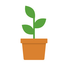 Plant Pot and Plant Icon. Vector.