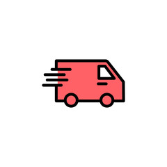 Delivery truck icon set illustration. Delivery truck sign and symbol. Shipping fast delivery icon