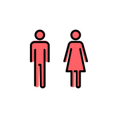 Man and woman icon set illustration. male and female sign and symbol. Girls and boys