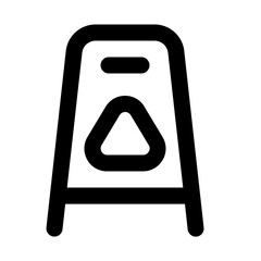 wet floor sign line icon