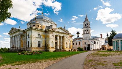 View of the ancient Novotorzhsky Borisoglebsky monastery and the Church of the Introduction to the...