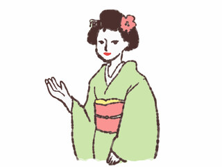 案内する舞妓さん