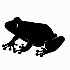 Vector Silhouette of Frog, Cute Frog Graphic for Amphibian and Nature Themes