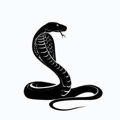 Vector Silhouette of Snake, Slithering Snake Illustration for Reptile and Wildlife Concepts