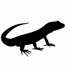 Obraz na płótnie Canvas Vector Silhouette of Lizard, Curious Lizard Illustration for Reptile and Nature Themes