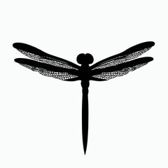 Vector Silhouette of Dragonfly, Graceful Dragonfly Illustration for Insect and Nature Concepts