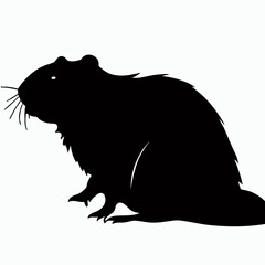 Vector Silhouette of Beaver, Hardworking Beaver Graphic for Wildlife and Nature Concepts