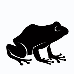 Vector Silhouette of Frog, Cute Frog Graphic for Amphibian and Nature Themes
