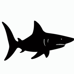 Vector Silhouette of Shark, Fierce Shark Graphic for Underwater and Ocean Designs