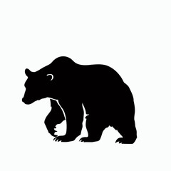 Vector Silhouette of Bear, Strong Bear Illustration for Forest and Wildlife Projects