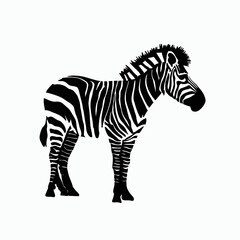 Vector Silhouette of Zebra, Striking Zebra Illustration for Wildlife and Africa Concepts