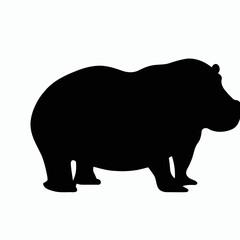 Vector Silhouette of Rhino, Powerful Rhino Illustration for Wildlife and Nature Themes