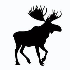 Vector Silhouette of Moose, Majestic Moose Graphic for Wildlife and Forest Designs