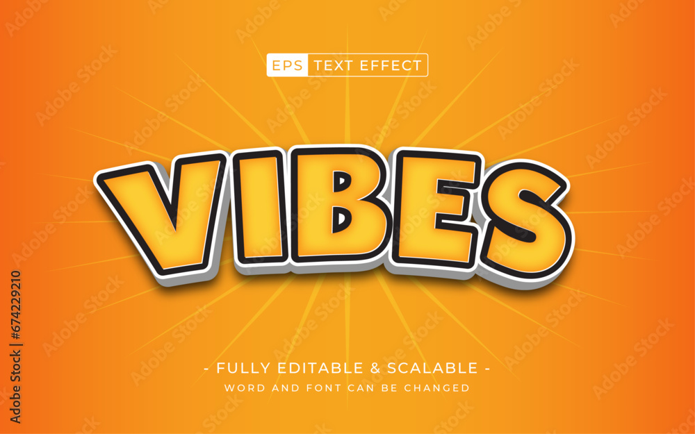 Poster vibes funny text effect with editable text