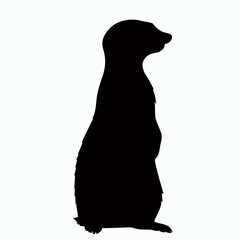 Vector Silhouette of Meerkat, Alert Meerkat Graphic for Wildlife and Nature Designs