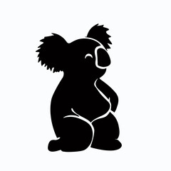 Vector Silhouette of Koala, Adorable Koala Illustration for Wildlife and Australia Themes