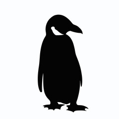 Fototapeta premium Vector Silhouette of Penguin, Cute Penguin Illustration for Arctic and Wildlife Themes