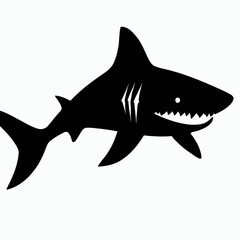 Vector Silhouette of Shark, Fierce Shark Graphic for Underwater and Ocean Designs
