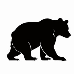Vector Silhouette of Bear, Strong Bear Illustration for Forest and Wildlife Projects