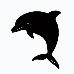 Fototapeta premium Vector Silhouette of Dolphin, Graceful Dolphin Graphic for Ocean and Marine Themes