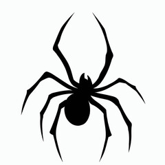 Vector Silhouette of Spider, Creepy Spider Illustration for Arachnid and Halloween Concepts