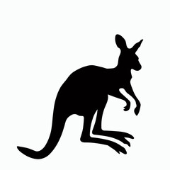 Vector Silhouette of Kangaroo, Leaping Kangaroo Graphic for Wildlife and Australia Themes