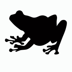 Vector Silhouette of Frog, Cute Frog Graphic for Amphibian and Nature Themes
