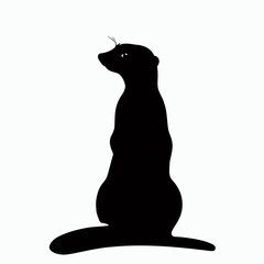 Vector Silhouette of Meerkat, Alert Meerkat Graphic for Wildlife and Nature Designs