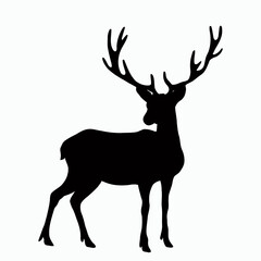 Vector Silhouette of Deer, Elegant Deer Graphic for Nature and Outdoor Concepts