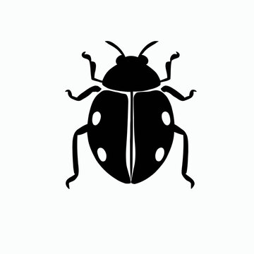 Vector Silhouette of Ladybug, Cheerful Ladybug Illustration for Insect and Garden Designs