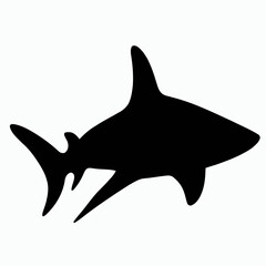 Vector Silhouette of Shark, Fierce Shark Graphic for Underwater and Ocean Designs