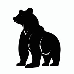 Vector Silhouette of Bear, Strong Bear Illustration for Forest and Wildlife Projects