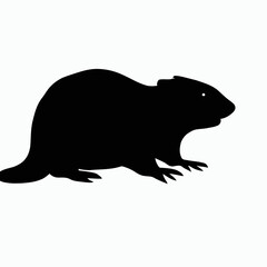 Vector Silhouette of Beaver, Hardworking Beaver Graphic for Wildlife and Nature Concepts