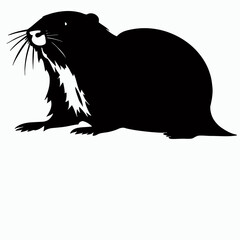 Vector Silhouette of Beaver, Hardworking Beaver Graphic for Wildlife and Nature Concepts