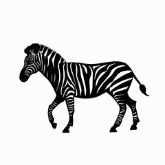 Vector Silhouette of Zebra, Striking Zebra Illustration for Wildlife and Africa Concepts