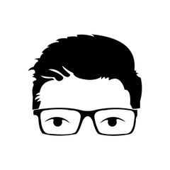 man face logo design with glasses, geek logo design.