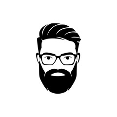 man face logo design with glasses, geek logo design.