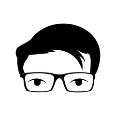 man face logo design with glasses, geek logo design.