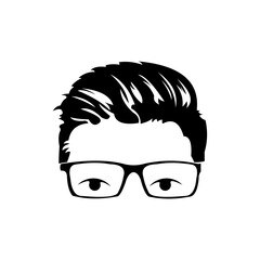 man face logo design with glasses, geek logo design.