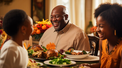 multiple generations coming together to enjoy a delicious turkey feast at home