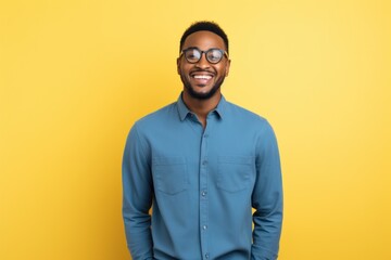Fototapeta premium Black man smiling standing portrait