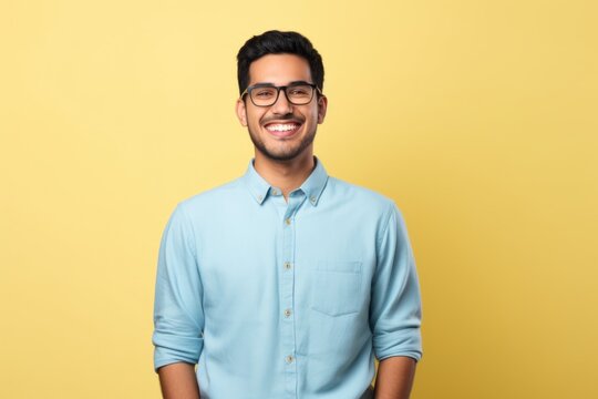 Hispanic man smiling standing portrait