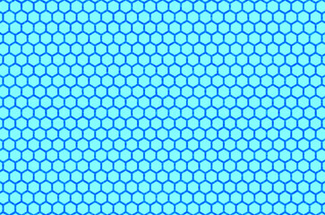 Image with hexagonal light blue background. Border  strong blue interior on pattern of hexagons with blue gradient. Light blue cell interior with rounded lines that cover the entire image.