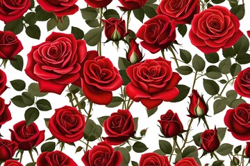 seamless pattern with red roses