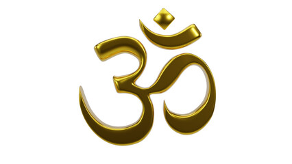 Om or Aum Indian sacred sound icon isolated on transparent background. Symbol of Buddhism and Hinduism religions. The symbol of the divine triad of Brahma, Vishnu and Shiva.	