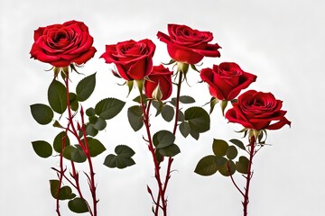 bouquet of red roses with dull white background 